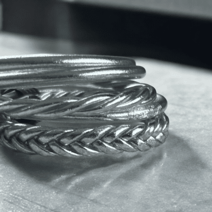 Composition de 5 Joncs Bouddhistes Silver - maLune®
